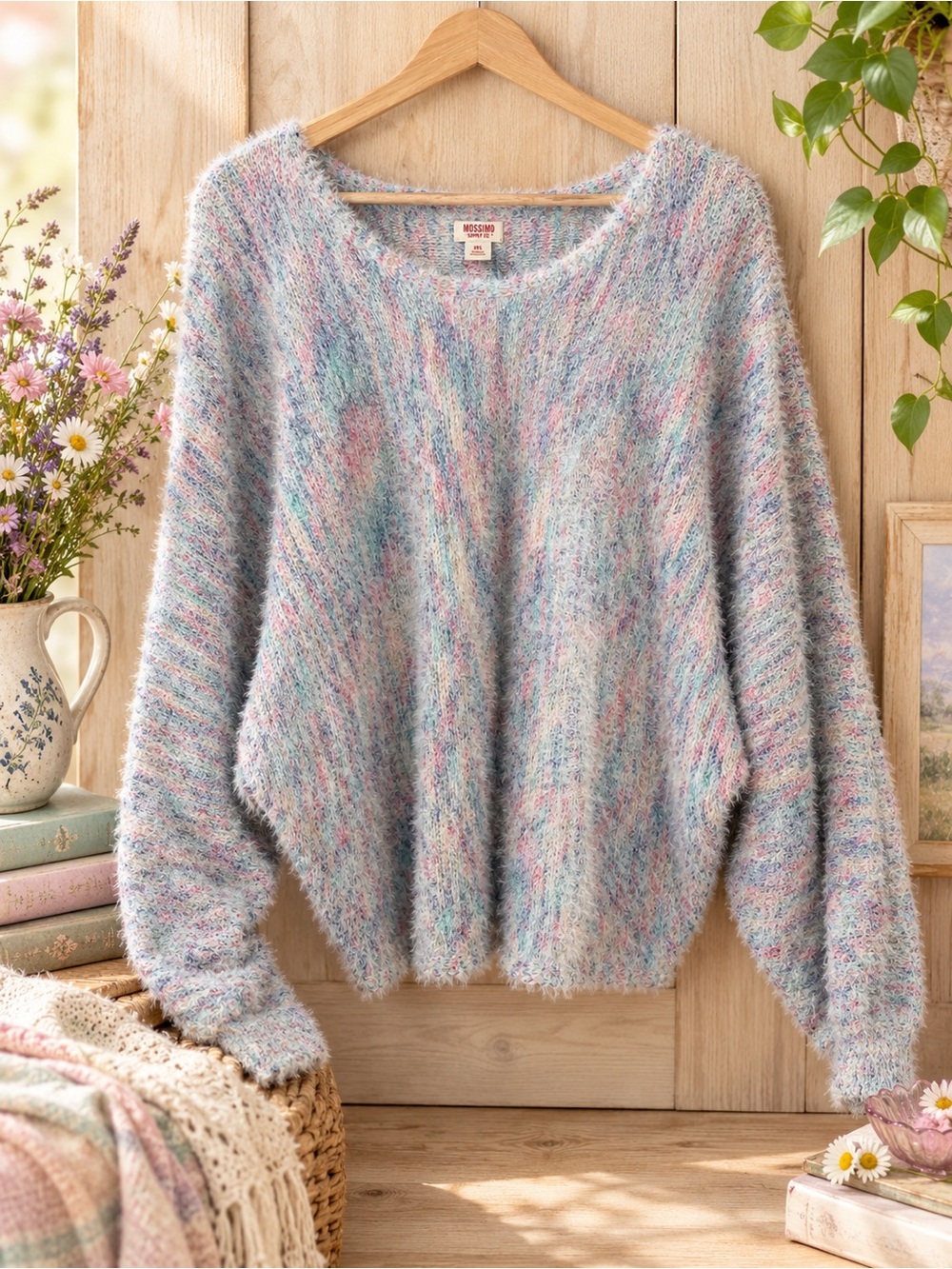 ✨ Mossimo XXL Pastel Fuzzy Dolman Sleeve Sweater